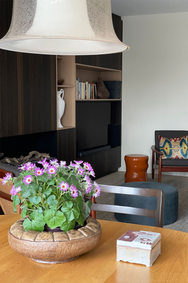 appartement, woonkamer, nieuwbouw, Niels Otto Möller, vintage, Mazzega, Carlo Mason, interieur, interieurarchitect, inrichting