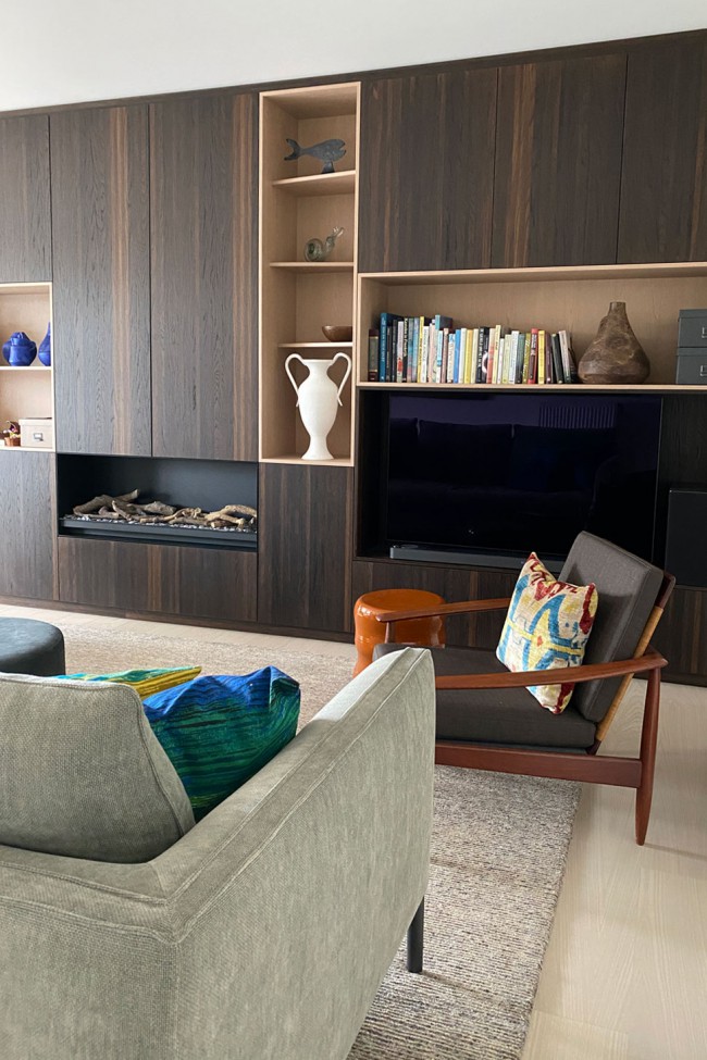 appartement, woonkamer, nieuwbouw, Niels Otto Möller, vintage, Mazzega, Carlo Mason, interieur, interieurarchitect, inrichting