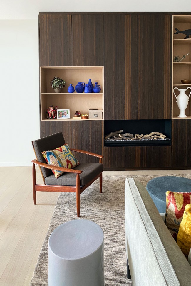 appartement, woonkamer, nieuwbouw, Niels Otto Möller, vintage, Mazzega, Carlo Mason, interieur, interieurarchitect, inrichting