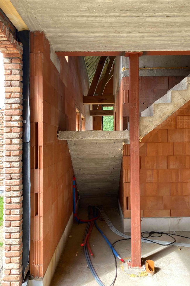 Fondatie, Lene Van Look, interior architect, poolhouse project, construction site