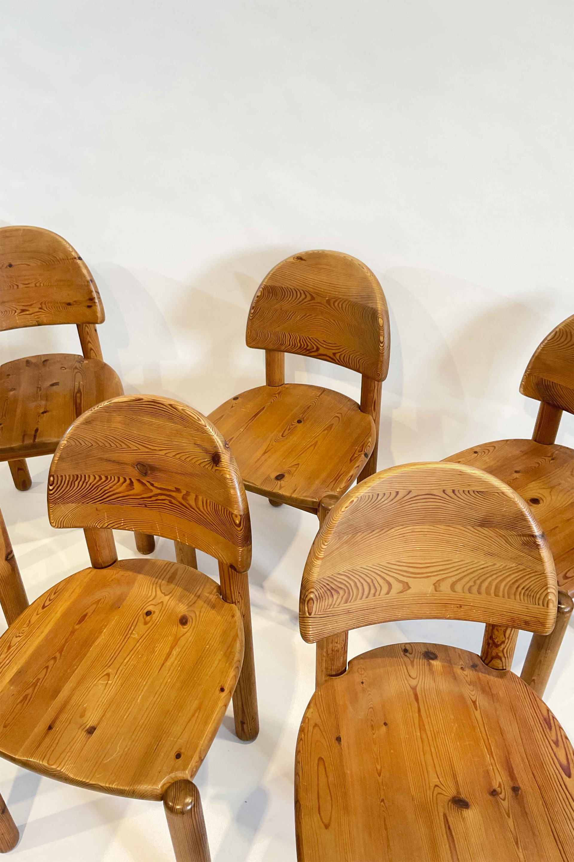 design, grenen stoelen, Rainer Daumiller